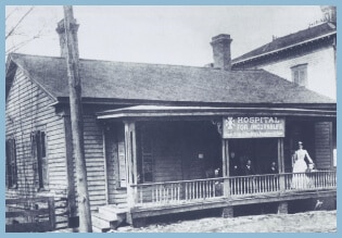 The hospital of the Atlanta Circle of the King’s Daughters and Sons is founded on Church Street, now Carnegie Way.