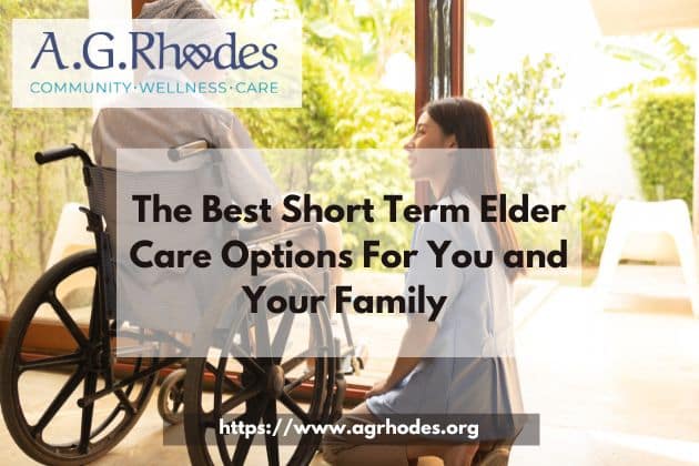 Old woman sitting on wheel chair with a young woman as background for the best short term elder care topic