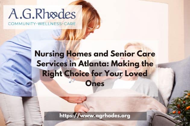 Old woman taken care of a nurse in a nursing home and senior care services in Atlanta